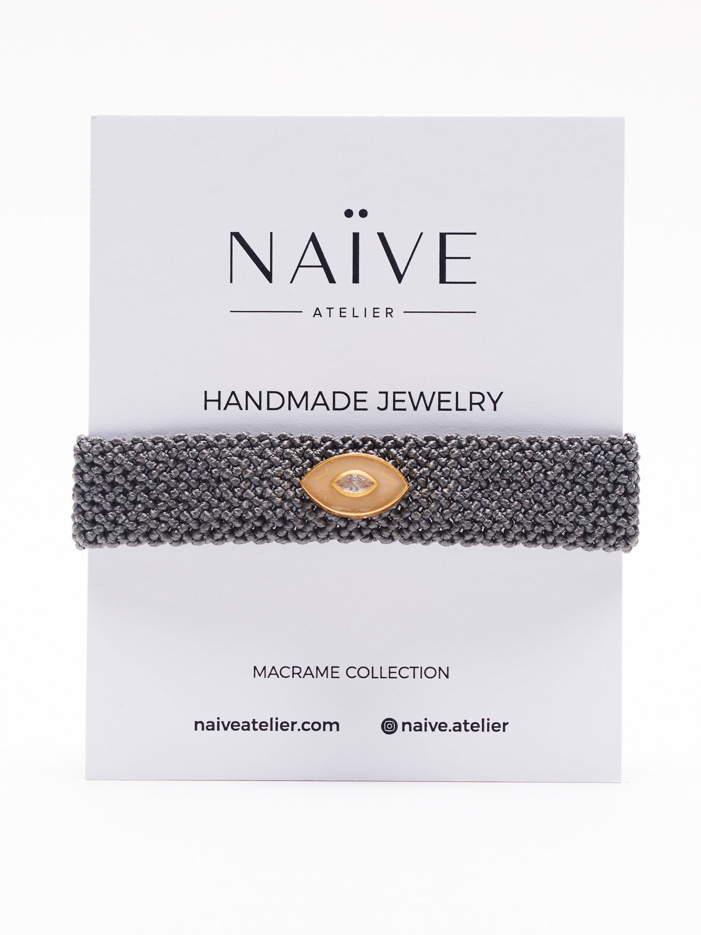 MIRA HANDLOOMED BRACELET LATTE ENAMELED