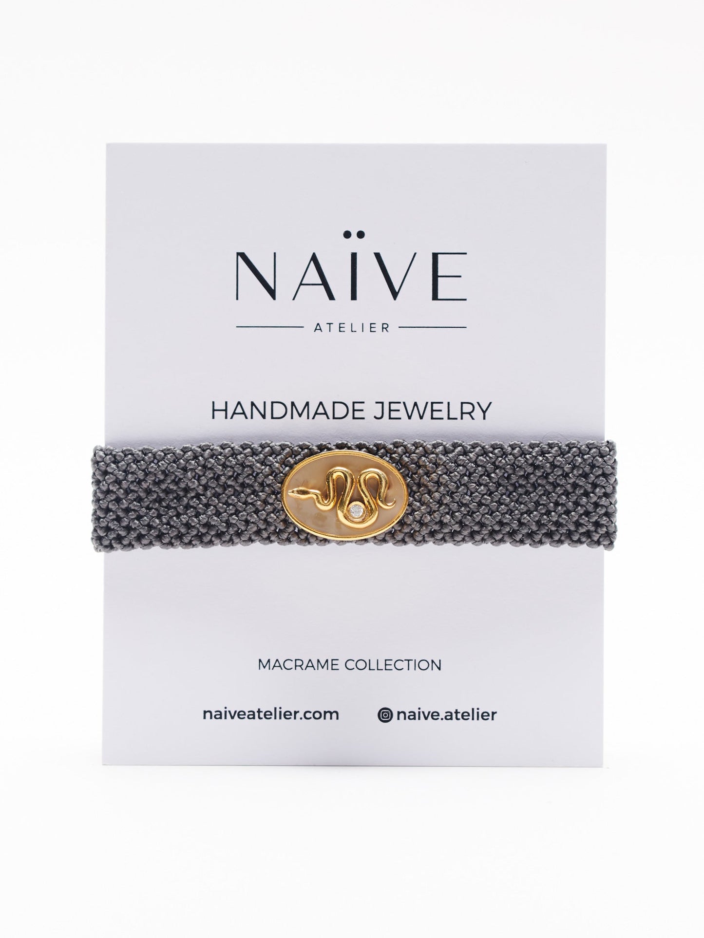 NERIDA HANDLOOMED BRACELET LATTE ENAMELED